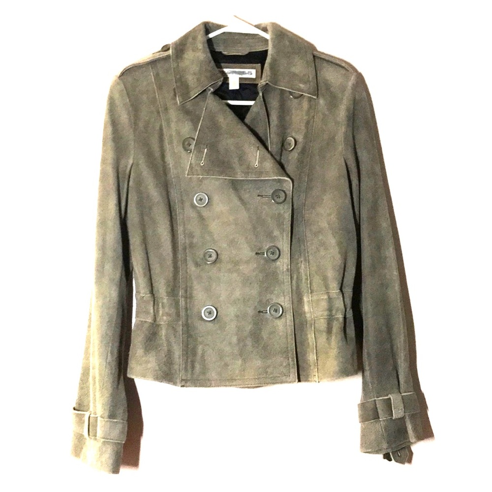 Express women’s soft leather pea coat jacket